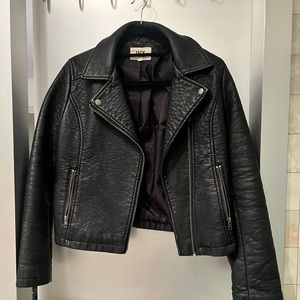 Jack by BB Dakota Black cropped leather jacket small